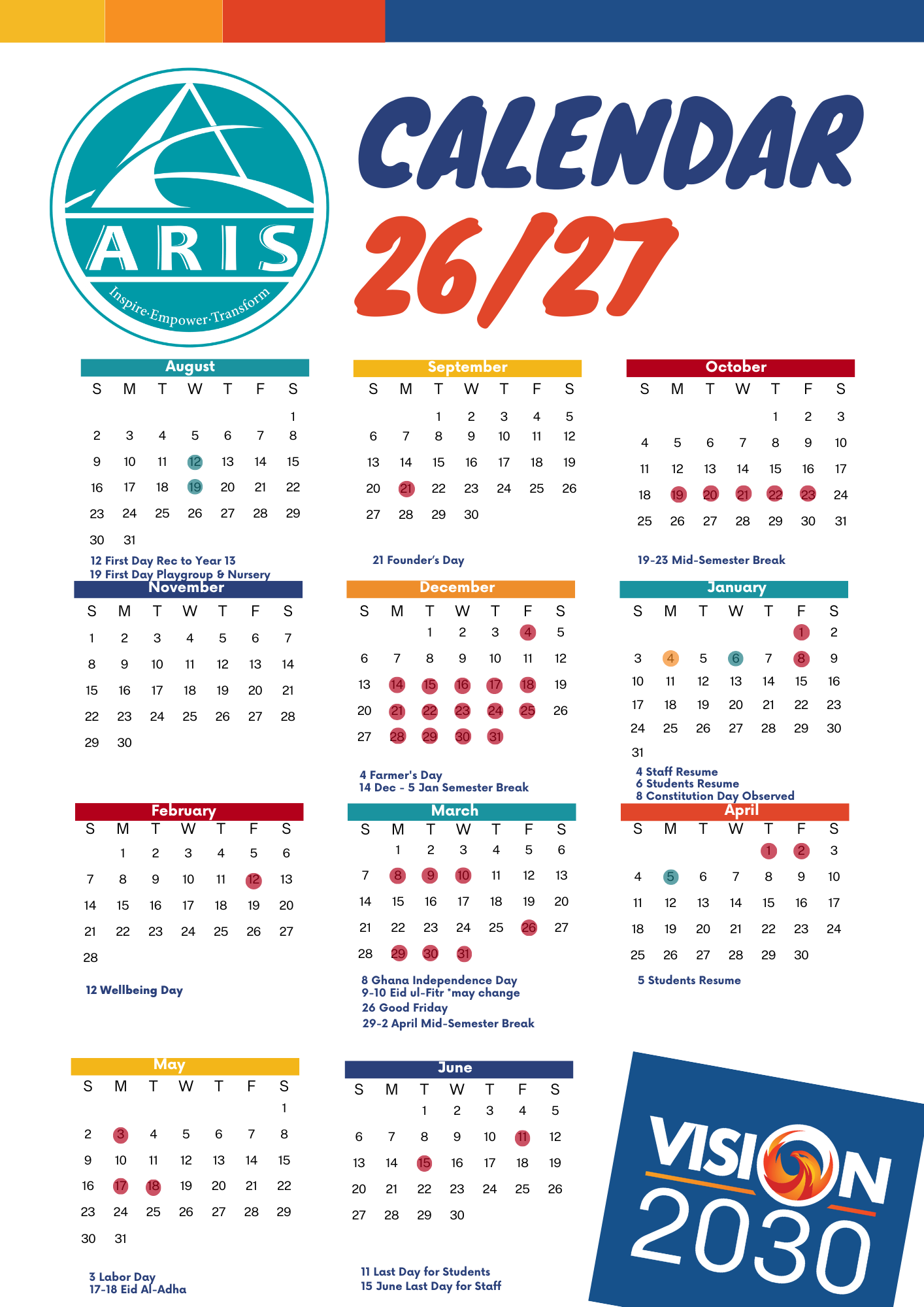 Academic Calendar